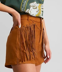 Rhinestone Fringe Stretch Short