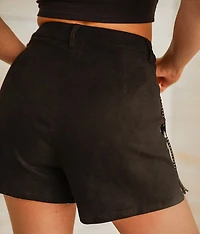 High Rise Rhinestone Fringe Short