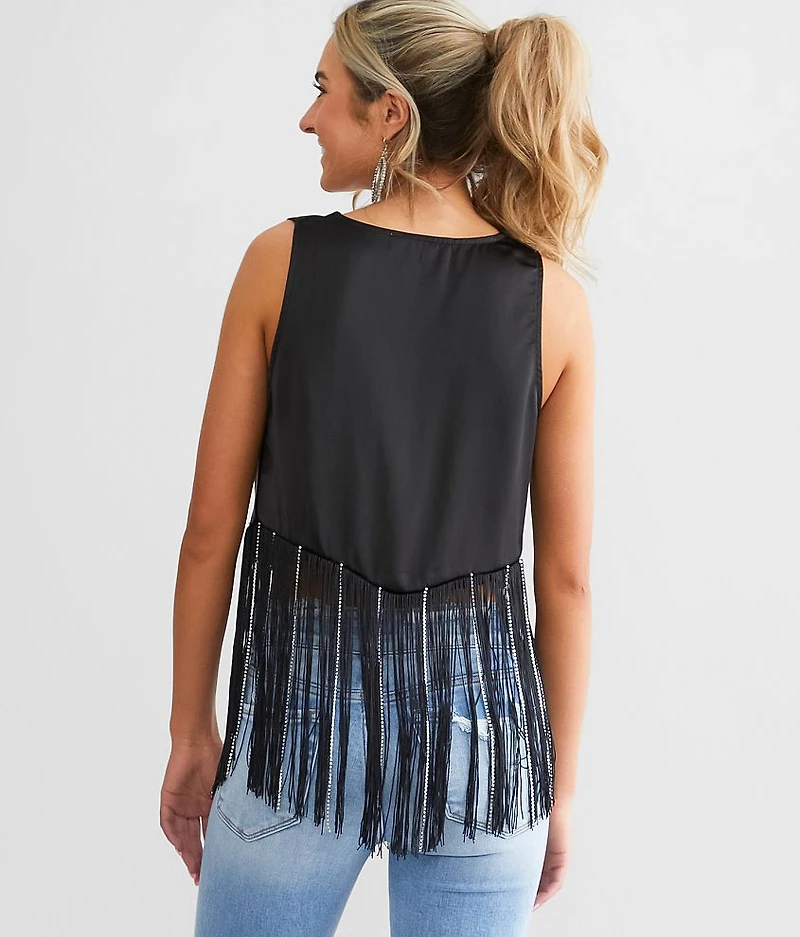 Rhinestone Fringe Tank Top