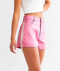 Rhinestone Fringe Metallic Ultra High Rise Short