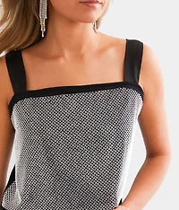 Rhinestone Cropped Tank Top