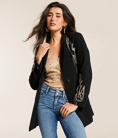 Blue B Western Stitch Studded Blazer