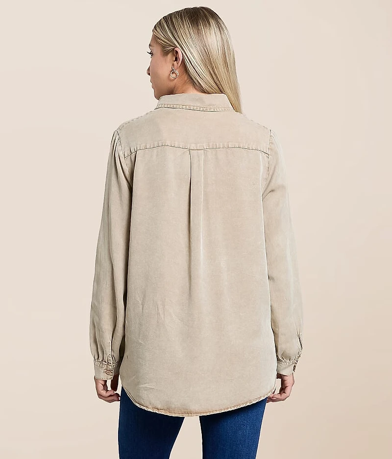 Embroidered Chambray Shirt