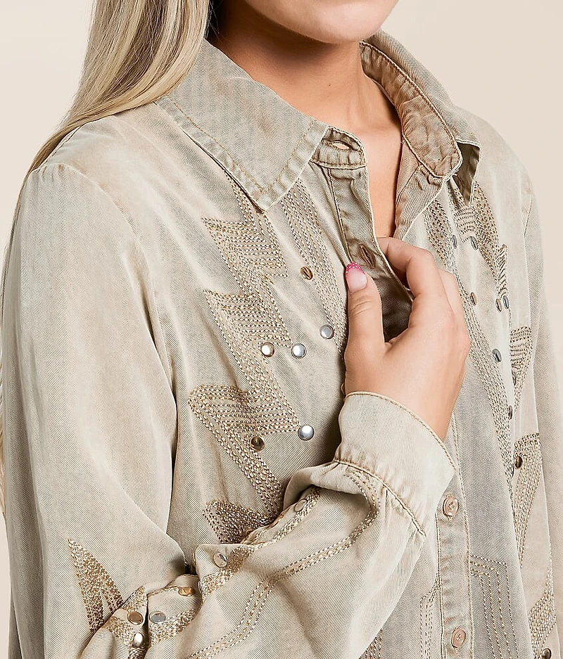 Embroidered Chambray Shirt
