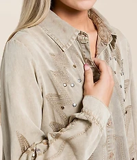 Embroidered Chambray Shirt