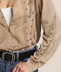 Embroidered Chambray Shirt