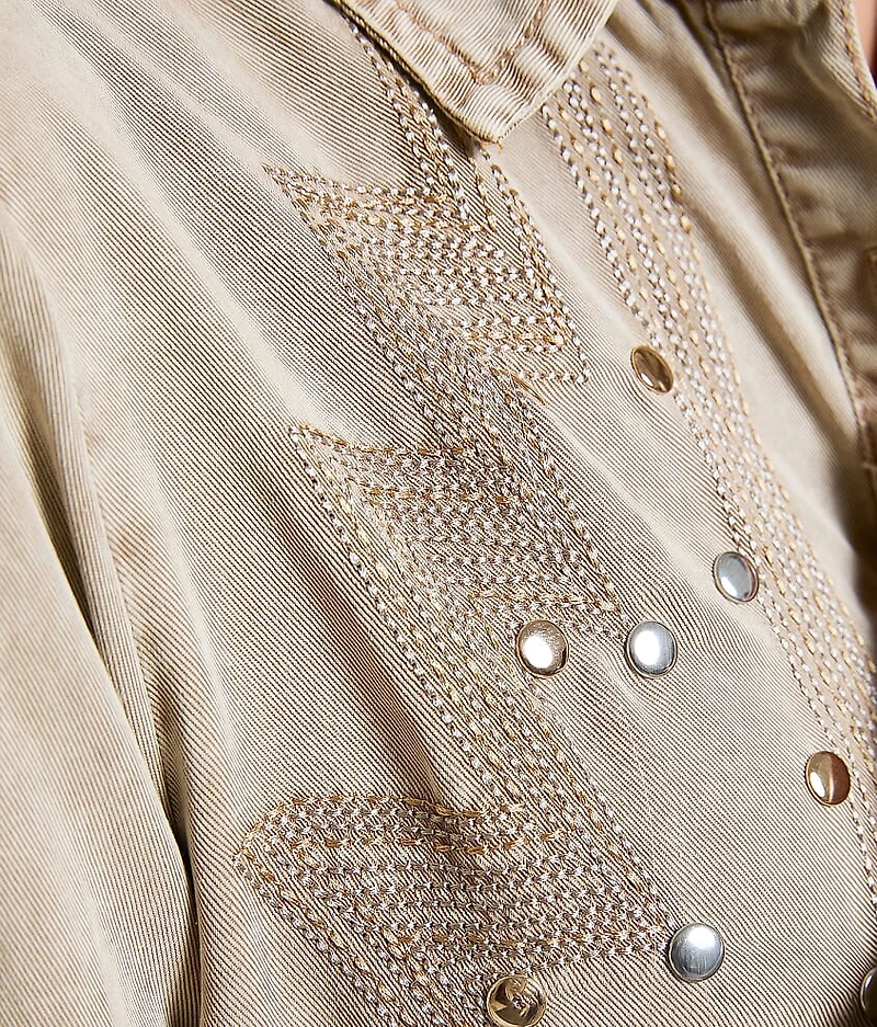 Embroidered Chambray Shirt