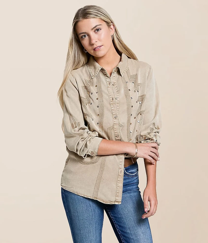 Embroidered Chambray Shirt