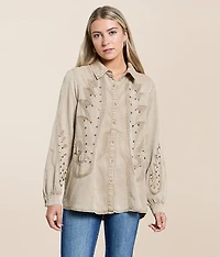 Embroidered Chambray Shirt