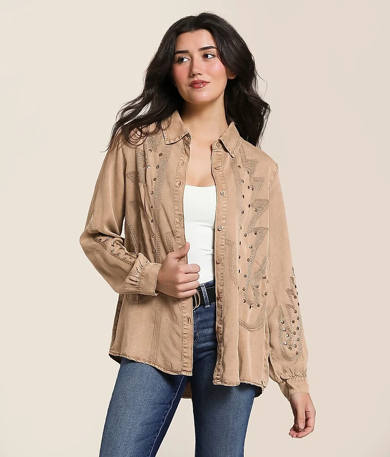 Embroidered Chambray Shirt