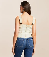 Studded Western Denim Stretch Tank Top