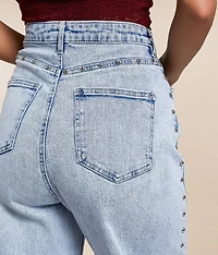 Ultra High Rise Wide Leg Studded Stretch Jean