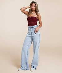 Ultra High Rise Wide Leg Studded Stretch Jean