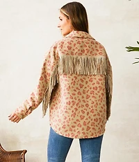 Brushed Leopard Fringe Shacket