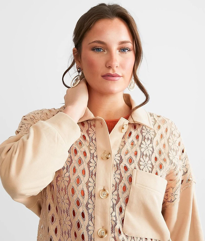 Oversized Floral Lace Shacket