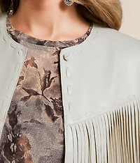 Faux Leather Fringe Vest