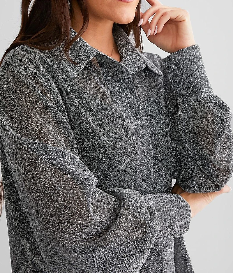 Sheer Metallic Blouse