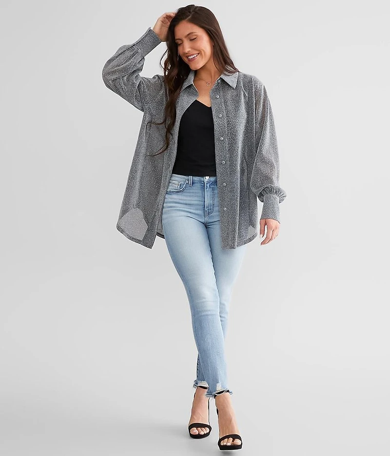 Sheer Metallic Blouse