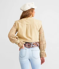 Cropped Twill Shacket