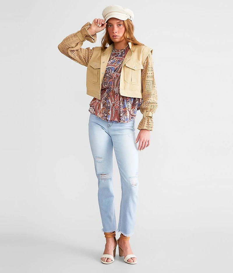Cropped Twill Shacket
