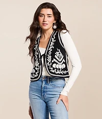 Western Embroidered Corduroy Vest