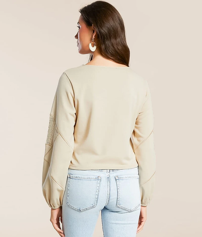 Crochet Inset Pullover