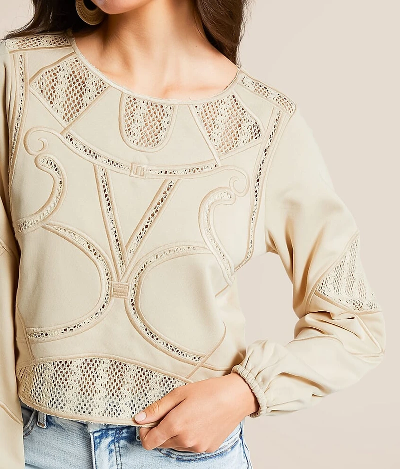 Crochet Inset Pullover