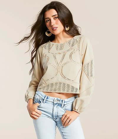 Crochet Inset Pullover