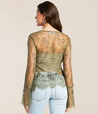 Beaded Eyelash Lace Top