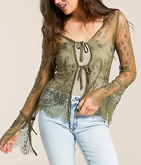 Beaded Eyelash Lace Top