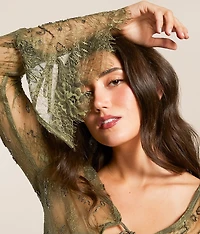 Beaded Eyelash Lace Top