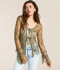 Beaded Eyelash Lace Top