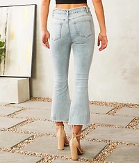 Rhinestone High Rise Cropped Flare Jean
