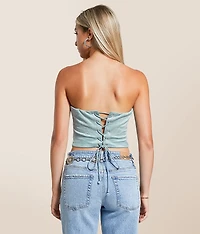 Studded Faux Suede Tube Top