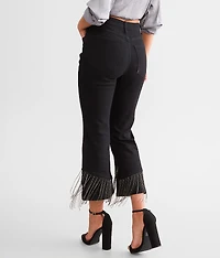 Rhinestone High Rise Cropped Flare Jean