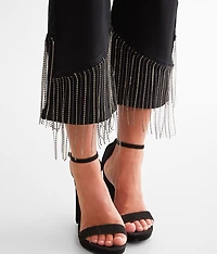 Rhinestone High Rise Cropped Flare Jean