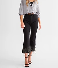 Rhinestone High Rise Cropped Flare Jean