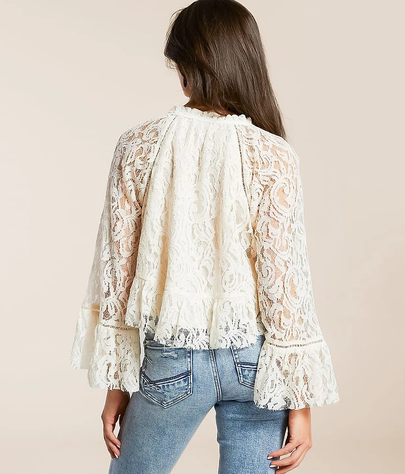 Lace Peplum Top