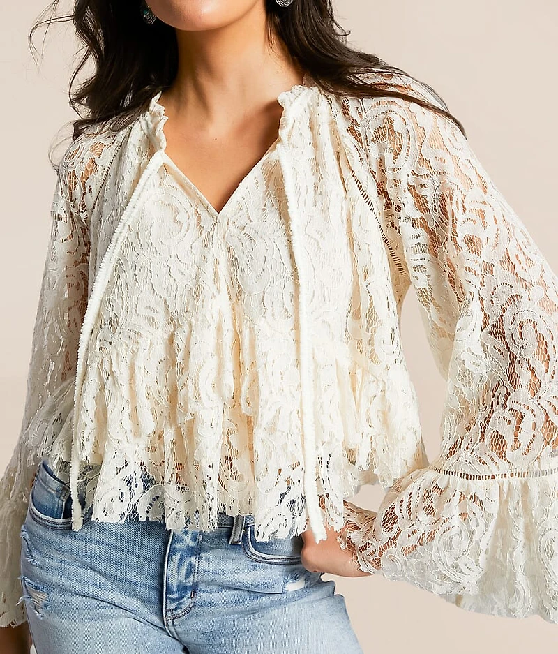 Lace Peplum Top