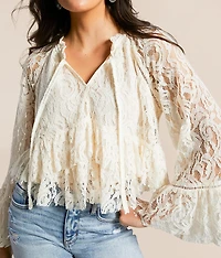 Lace Peplum Top