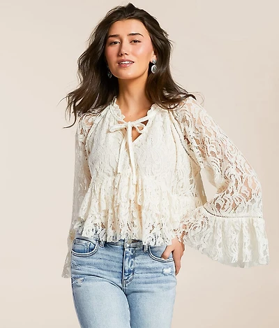 Lace Peplum Top