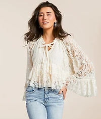 Lace Peplum Top