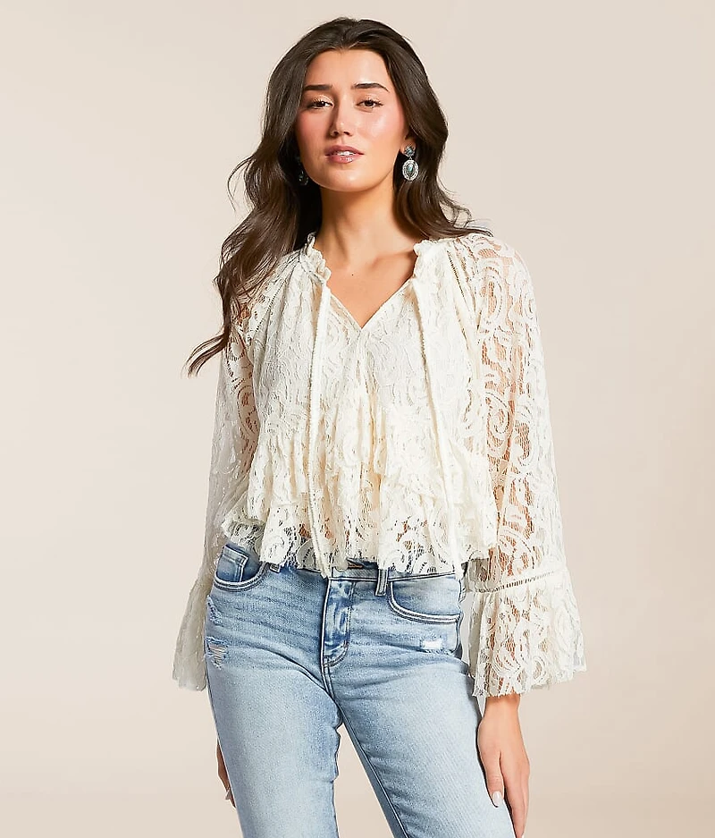 Lace Peplum Top