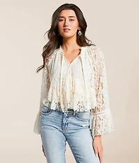 Lace Peplum Top