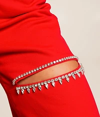 Ultra High Rise Wide Leg Rhinestone Stretch Jean