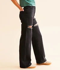 Ultra High Rise Wide Leg Rhinestone Stretch Jean