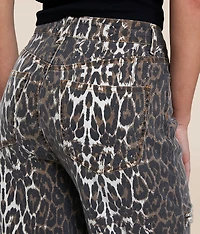 Ultra High Rise Wide Leg Rhinestone Leopard Jean