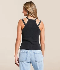 Double Western Buckle Strap Tank Top