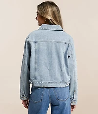 Rhinestone Studded Denim Jacket