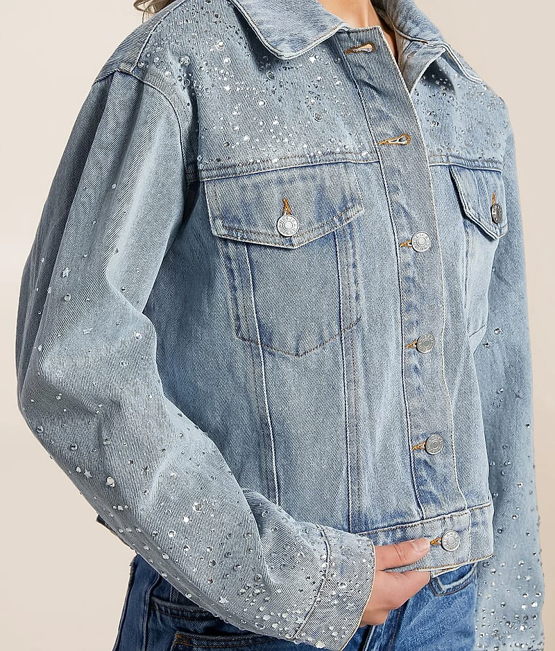 Rhinestone Studded Denim Jacket